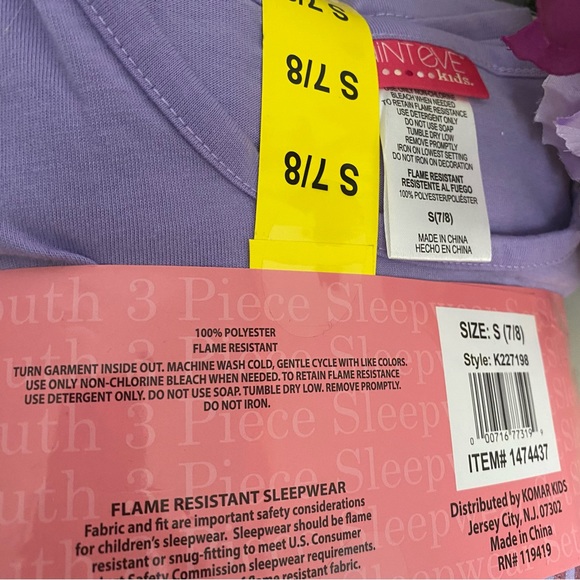 Saint Eve Girl’s Youth 3-piece Sleepwear Set ,NWT - Picture 2 of 4